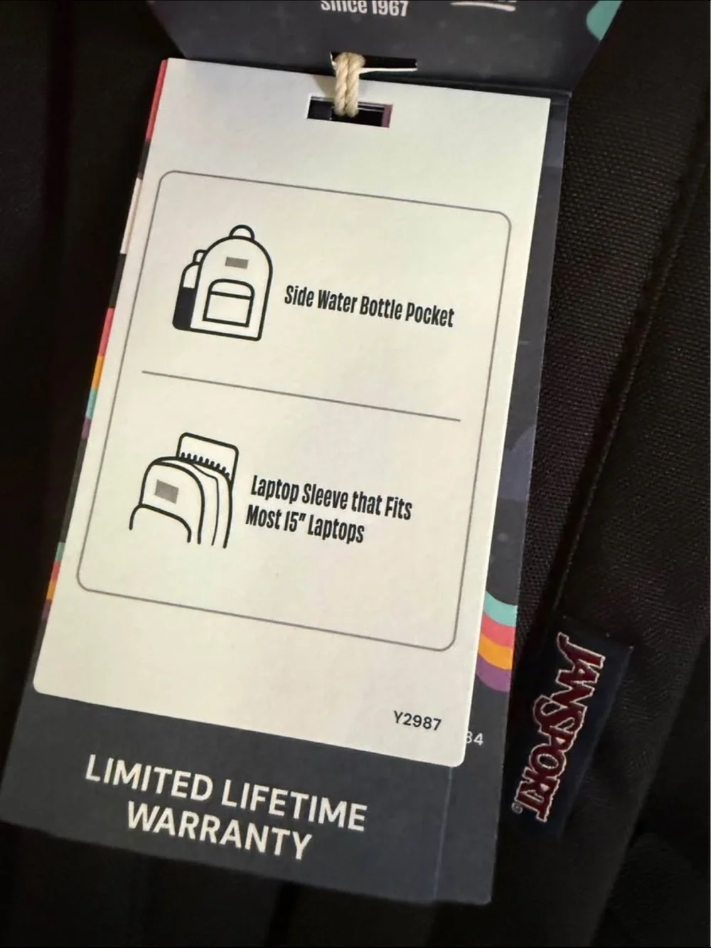 New Jansport SuperBreak Plus Full Size School Laptop Backpack Black & White